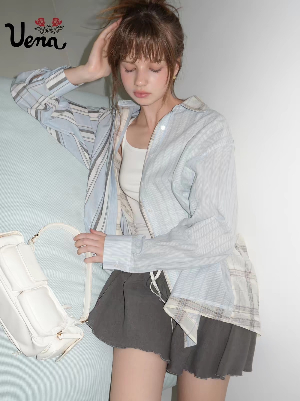 Uena Light Blue Striped Button-Down Shirt